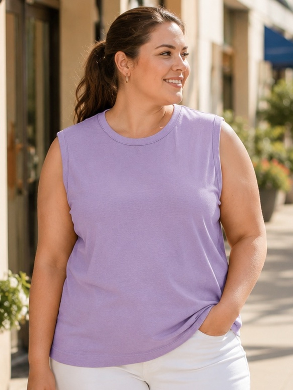 Duluth Trading Co Lavender Cotton Tank Top XXL